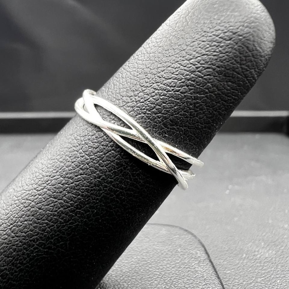 Solid Sterling Silver Cuff Bracelet Ring Signed S… - image 3